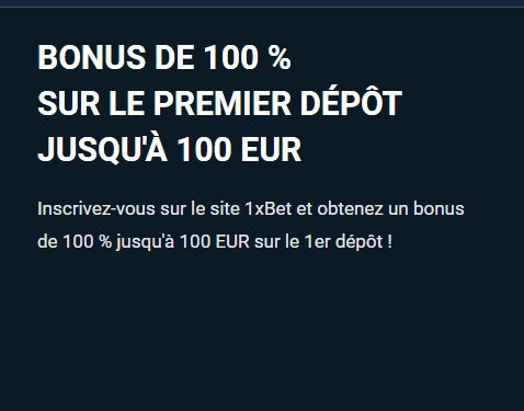 welcome bonus 1xbet 100%